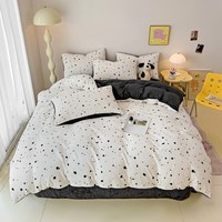 多兰诗(Duolanshi)牛奶绒四件套 秋冬加厚保暖卡通风床上用品加绒被套床单套件 天空之城 1.8米 床单款 -被套200*230 四件套