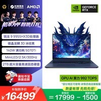 机械革命苍龙16 Ultra 国家补贴 16英寸旗舰游戏笔记本电脑(R9-9955HX3D 32G 2T RTX5070Ti MiniLED冰纹黑)