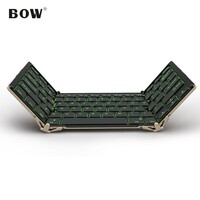 B.O.W航世 HB099B双模无线蓝牙有线折叠键盘79键 ipad平板手机多设备通用办公键盘 三色背光-黑色