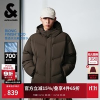 杰克·琼斯（JACK&JONES）男装25年冬季连帽严寒羽绒服男短款防水宽松蓄热鸭绒外套RDS认证 E04橄榄黑 L （180）
