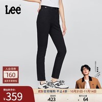 Lee【张凌赫代言】25早秋新品舒适经典五袋款高腰黑色女牛仔裤潮 黑色 27