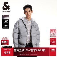 杰克·琼斯(JACK&JONES)男装冬季时尚保暖宽松百搭撞色假两件连帽羽绒服外套男224412020 E04知更鸟灰 M 175