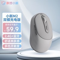 联想(Lenovo)小新M2双模无线蓝牙鼠标 可充电长续航 轻音便携 类肤手感 舒适办公鼠标 笔记本平板鼠标M2-BT 灰