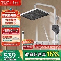 箭牌（ARROW）大顶喷旋钮置物花洒套装四功能淋浴花洒全套冷热增压淋浴花洒 月光白-四功能花洒34142ZWP