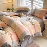 索隆加厚秋冬磨毛四件套棉质床单加厚被套冬季保暖套件 富士格KL 1.5床 床单款 (被套200*230cm) 套件