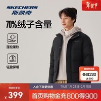斯凯奇（Skechers）男女同款蓬松户外鸭绒防污防油防沾水冬季保暖立领羽绒服L424U296
