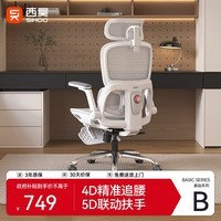 西昊B300系列人体工学椅电竞椅办公椅电脑椅人工力学座椅追腰【迷瞪】 B300灰 4D微距追腰+5D联动扶手+脚踏