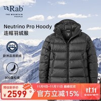 Rab睿坡Neutrino Pro Hoody男士户外800蓬加厚鹅绒连帽羽绒服 QDB-85 黑/黑色 M