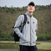 拓路者立领夹克男薄款简约百搭春秋季商务休闲外套中年纯色男士干部男装 浅麻灰 M