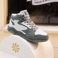 361°板鞋男情侣冬季保暖运动滑板鞋街头休闲鞋女 【女款】薄雾灰/石墨灰【加绒】 38