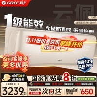 格力（GREE）空调 云佩1.5匹【冷酷外机】 内外机自洁智能wifi 新一级能效变频冷暖壁挂式挂机 国家补贴20% 1.5匹 一级能效