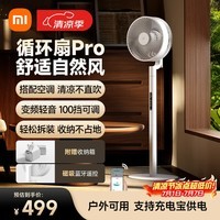 米家小米直流变频空气循环扇Pro 落地电风扇 易收纳3D摇头米家APP100挡调节 支持充电宝供电