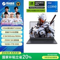 机械革命【国家补贴20%】极光X 酷睿i7HX 游戏本笔记本电脑(i7-13700HX 16G 1T RTX5060 2.5K屏 180Hz 灰)