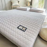 居格格大豆纤维透气抗压床垫软垫家用卧室褥子海绵榻榻米床褥垫被宿舍 华夫格-灰-厚度5cm 0.8*1.9m
