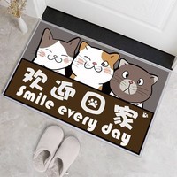 季象入户门地垫家用进门防滑垫子玄关门口脚垫免洗轻奢简约门垫可定制 欢迎回家猫咪 40x60 cm