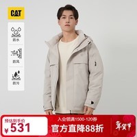 CAT【三防】卡特25秋冬男士户外休闲工装风格拼色中长款羽绒服