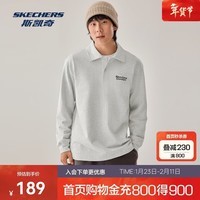 斯凯奇长袖男士运动全棉舒适时尚宽松休闲百搭柔软舒适L325M083