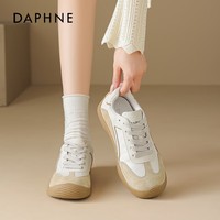 达芙妮透气德训鞋女鞋2025新爆款轻便软底鞋运动休闲鞋 米杏色 37
