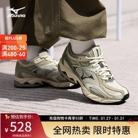 美津浓（MIZUNO）【WAVE ORION】男女春秋运动鞋跑步鞋缓震支撑复古休闲跑鞋 11/燕麦色/树绿色/石头绿 42 (270mm)