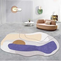 KAYE异形客厅地毯 ins北欧轻奢卧室床边毯免洗加厚沙发茶几不规则地毯 YX-T8 120x160 cm
