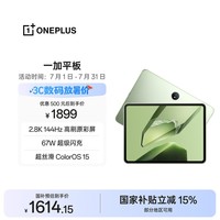一加平板【国家补贴】11.61英寸平板电脑 8GB+256GB 苔原绿 办公游戏学习娱乐OPPO平板