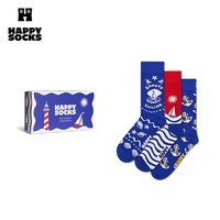 Happy Socks【25年新款】秋冬主题多巴胺礼盒袜子女男士袜运动袜时尚中筒袜 一帆风顺 3双 L 41-46