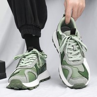 真维斯（Jeanswest）男鞋运动鞋潮流板鞋百搭解构风透气休闲鞋子男阿甘鞋 绿色 39