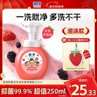 狮王(Lion)趣净泡沫抑菌洗手液浆果草莓250ml绵密泡沫温和全家庭儿童天然