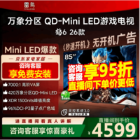 FFALCON雷鸟电视鹤6 26款 85英寸万象分区QD-MiniLED 1300nits高阶VA安桥音响288Hz85英寸平板电视85R69A  85英寸 【包基础安装版】