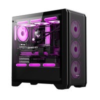 航嘉（Huntkey）GX750A掠夺者 游戏电脑主机箱 钢化玻璃侧透散热机箱（支持360水冷/ATX主板//散热器限高165mm） 机箱黑色+850W全模组电源 支持ATX主板/360水冷