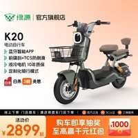 绿源【门店自提】K20智能款电动自行车 成人日常上班通勤代步防阻燃踏板电瓶车 到门店选颜色