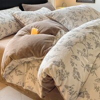 途波列加厚四件套牛奶绒保暖冬季被套床单套件加绒四件套 Bzh云栖-羊皮米 1.8床 床单款 (被套200*230cm) 套件