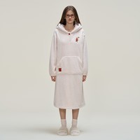 Teenie Weenie小熊肌理绒套头睡裙加绒加厚保暖家居服睡衣女秋冬季 米白(睡裙) S