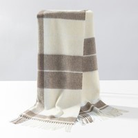 达芬奇密码羊毛围巾女士春秋款英伦格子围脖保暖披肩女生礼物 棕米格20# 180*30cm