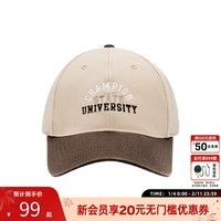 Champion冠军棒球帽 校队鸭舌帽夏季美式弯檐遮阳帽男 户外运动休闲风 卡其色 均码
