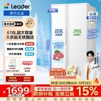 统帅（Leader）海尔冰箱出品悦成系列618L对开门双门冰箱超大容量一级能效风冷净味BCD-618WGLSSEDW9换新补贴15% 一级双变频+黑金净化抗菌618升
