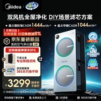 美的(Midea)【U8双风机】空气净化器除甲醛异味除过敏原除菌花粉鼻炎家用大空间净化机 DIY多场景滤网