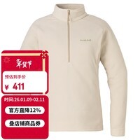 mont·bell 户外秋冬女款超轻半开衫立领抓绒衣柔软舒适保暖外套 1114884 IV象牙白 L