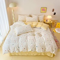 多兰诗(Duolanshi)牛奶绒四件套 秋冬加厚保暖卡通风床上用品加绒被套床单套件 彩虹星空 1.8米 床单款 -被套200*230 四件套