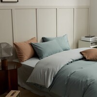 兰芮(Lanrui) 100S全棉四件套纯棉床上用品被罩床单枕套亲肤裸睡全棉套件 加西亚蓝 1.5/1.8m床 床单款 (被套200*230cm)