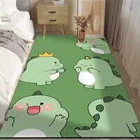 KAYE床边毯卡通儿童房间榻榻米飘窗少女可爱免洗家用加厚客厅卧室地毯 五只恐龙 60x160 cm