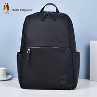 暇步士（Hush Puppies）双肩包男背包14英寸电脑包简约大学生书包男士包包休闲旅行包男包 黑色