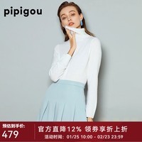 皮皮狗100%山羊绒 高领打底衫基础新款纯色针织上衣内搭毛衣女士秋季 101本白 XL /110