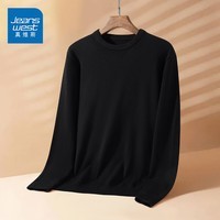 真维斯（Jeanswest）毛衣男秋冬季休闲内搭修身保暖针织衫青少年男士高领加厚毛线衣服 黑色 纯色 L