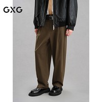 GXG男装 咖色宽松直筒西裤通勤休闲裤 冬G24X024141 咖色 M