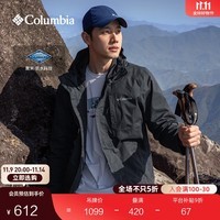 Columbia蒋奇明同款哥伦比亚户外情侣防水冲锋衣全天候徒步连帽外套XE5743 010 黑色 M(175/96A)