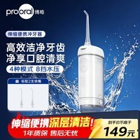 博皓(prooral) 冲牙器便携牙齿洗牙冲洗器洁牙器家用水牙线牙结石牙垢清洁器正畸专用洗牙器 2026新款礼物 F23 海鸥灰【标配2支喷嘴】