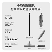 苏泊尔吸尘器家用有线手持推杆两用大吸力大功率轻便清洁车载宠物家庭配全屋清洁刷头SJ-V80国庆礼物