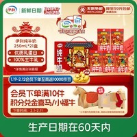 伊利【新鲜日期】纯牛奶250ml*21盒 优质乳蛋白 年货财神装普通装混发