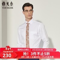 雅戈尔（YOUNGOR）长袖衬衫男DP免烫衬衫纯棉面料不易皱易打理新品 YLDP10171BJA 40